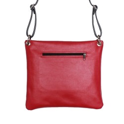 Sac à épaule en cuir BREHAT rouge