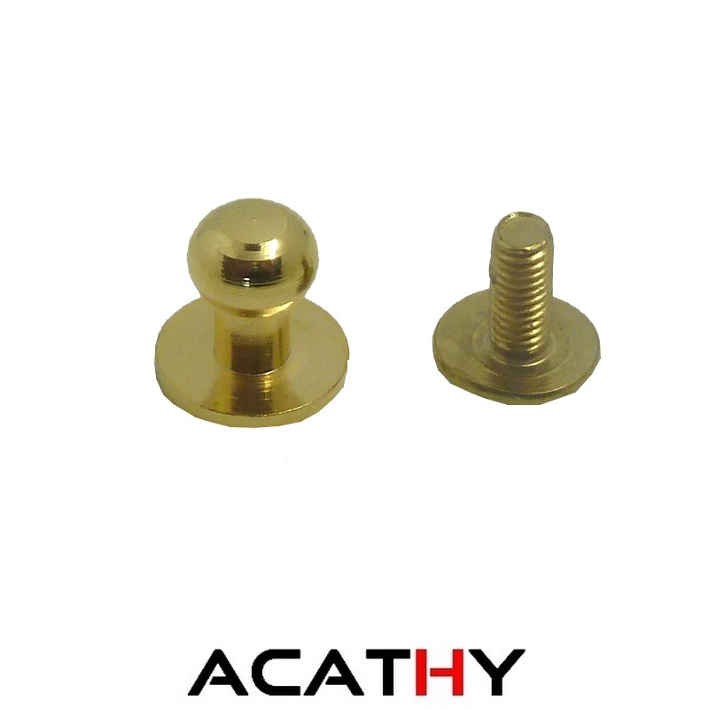 Rivet à visser doré bouton de col 8 mm - n°0951